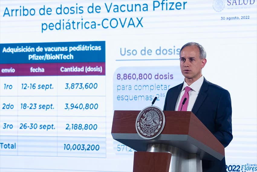 Deputy Health Secretary Hugo López-Gatell reports on plans for the delivery of childrens' vaccine.