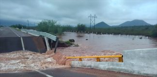 Flooding damaged federal highway 15 in several areas, and took out part of El Valiente bridge.
