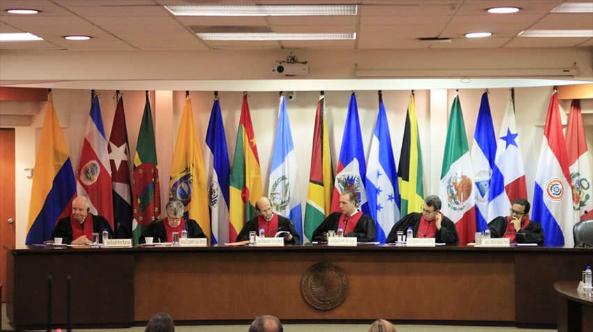 A meeting of the Inter-American Court of Human Rights.