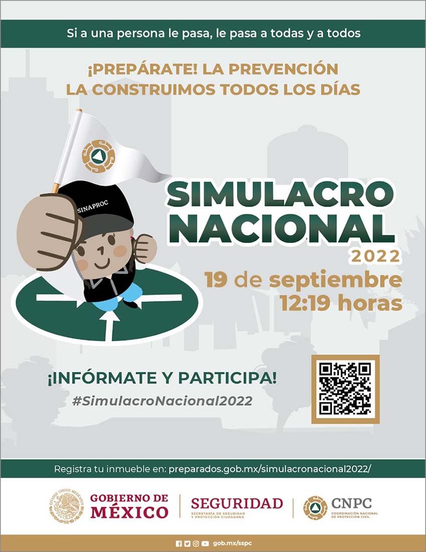 Earthquake Drill poster Mexico 2022