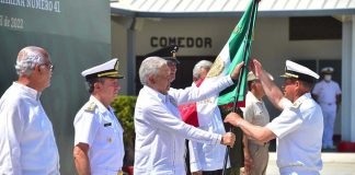 AMLO at installation ceremony in Las Islas Marias, Mexico