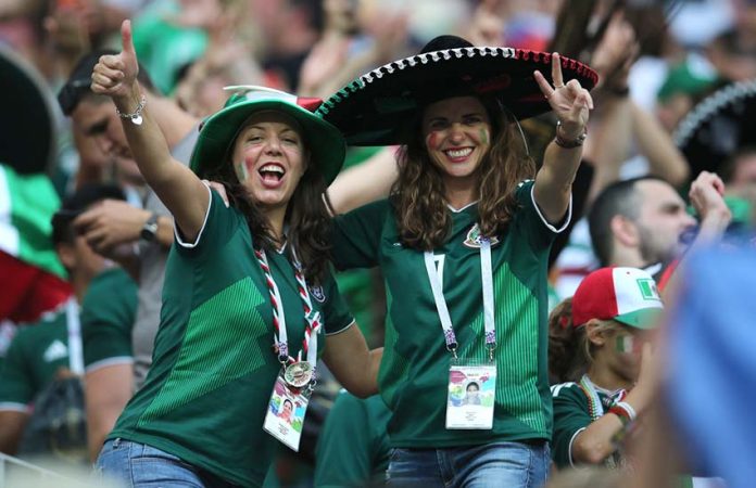 Mexican fans at World Cup in Russia in 2018