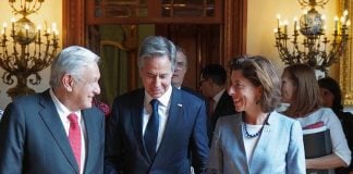 President Lopez Obrador, US Sec. of State Antony Blinken, US Sec. of Commerce Gina Raimondo