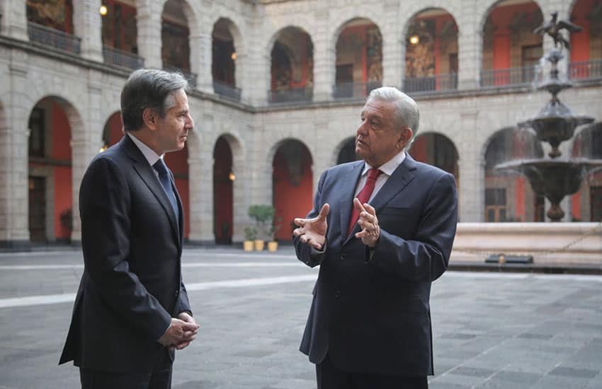 U.S. Secretary of State Antony Blinken and President Lopez Obrador of Mexico