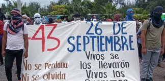 Protest at military base near Ayotzinapa teachers' college