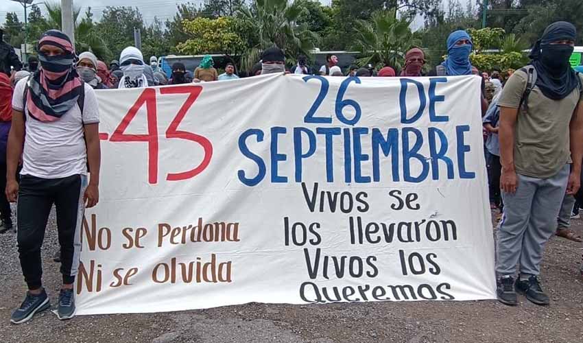 Protest at military base near Ayotzinapa teachers' college