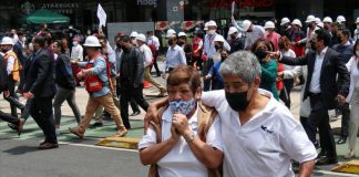 In Mexico City, some residents were already outside their homes and workplaces, thanks to the morning earthquake drill.