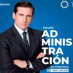 Michael Scott, the incompetent manager from the sitcom The Office, also stars in this ad for the business administration program at Innova University.