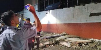 earthquake damage in downtown uruapan, Michoacan 9-22-2022