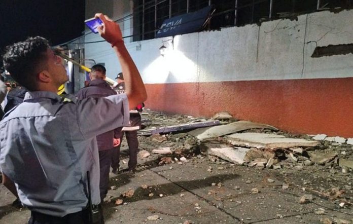 earthquake damage in downtown uruapan, Michoacan 9-22-2022