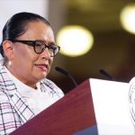 Security Minister Rosa Icela Rodríguez announces the release of prisoners, on Thursday.