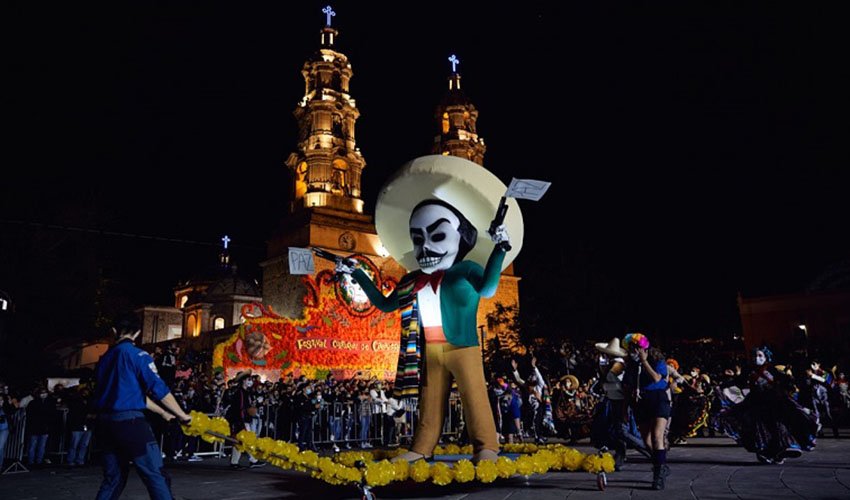 Calaveras Day of the Dead parade in Aguascalientes city.
