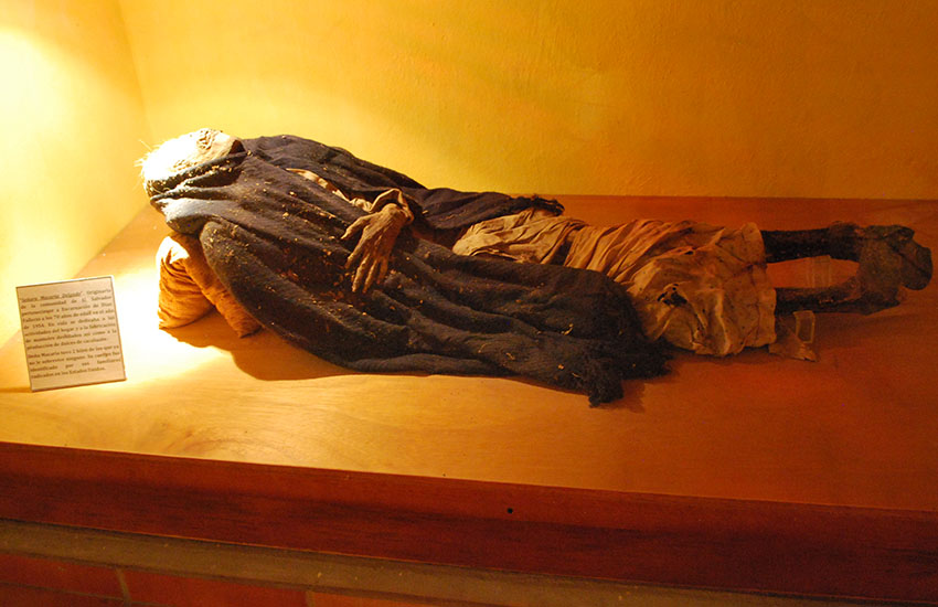 mummified body of Macario Delgado at the Mummy Museum in Encarnación de Díaz, Jalisco.