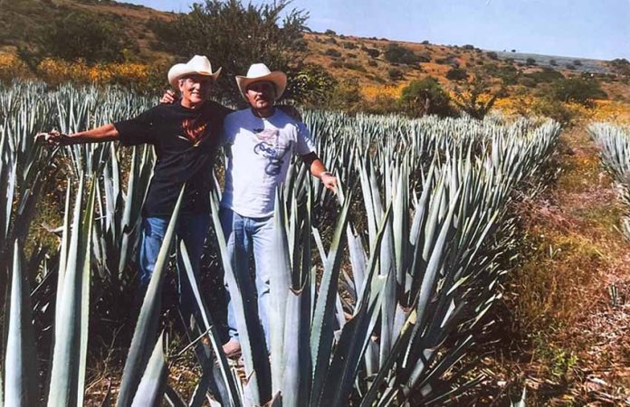 Sandy & Daniel tequila owners with their blue agave