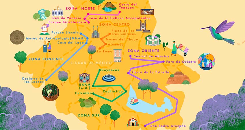 Map of Mexico City in new Airbnb guide to the city