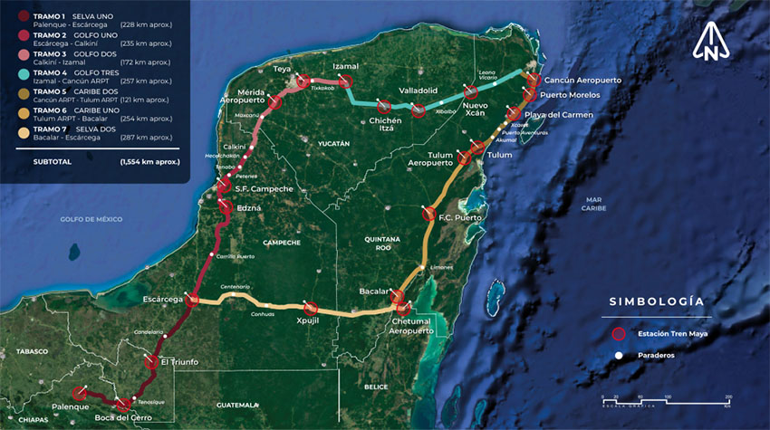 Maya Train map