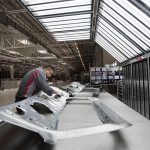 An Audi employee at work at a manufacturing plant in San José Chiapa, Puebla.
