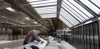 An Audi employee at work at a manufacturing plant in San José Chiapa, Puebla.