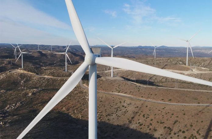Wind turbines at Energía Sierra Juárez, another Sempra-operated wind farm in Tecate, Baja California.