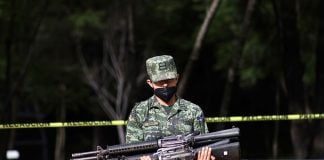 Soldier with a weapon