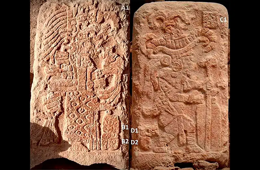 Ancient Maya stela discovered in Uxmal, Yucatán