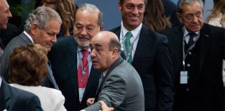 Ex attorney general of Mexico, Jesus Murillo Karam, center foreground
