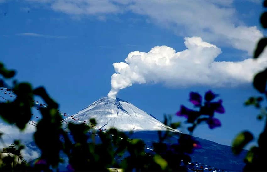Popocateteptl volcano view from Mexico City