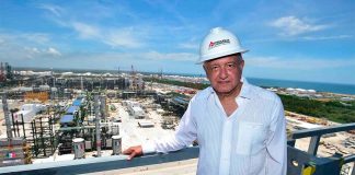 AMLO at inauguration of Dos Bocas Refinery in Tabasco