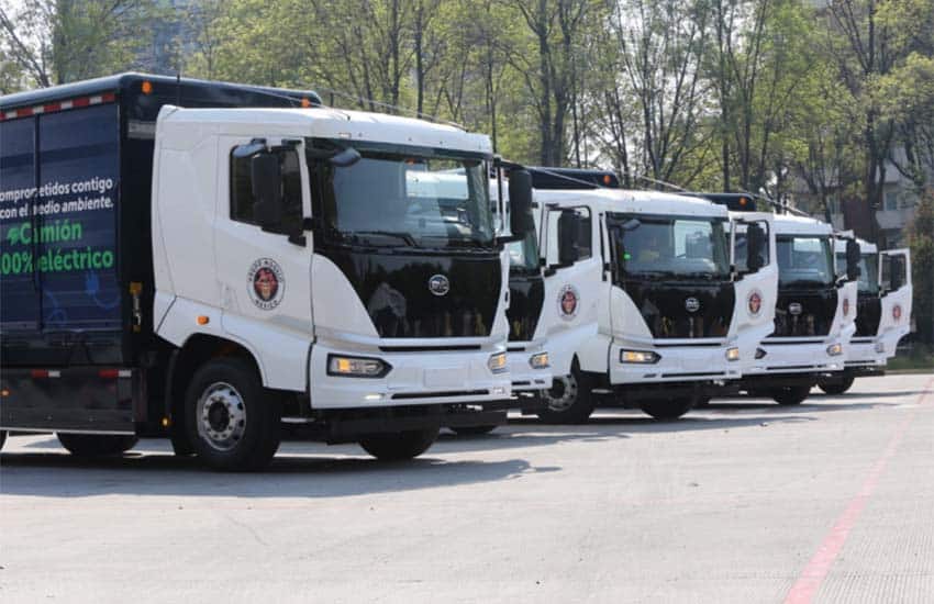 electric delivery trucks by BYD company used by Grupo Modelo, Mexico