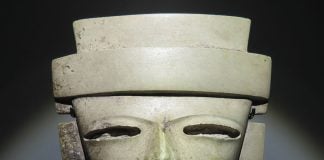 Mezcla mask pre-Hispanic artifact from Guerrero, Mexico being sold at auction against will of Mexican government