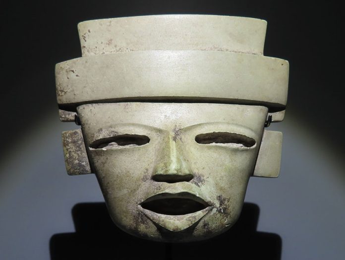 Mezcla mask pre-Hispanic artifact from Guerrero, Mexico being sold at auction against will of Mexican government