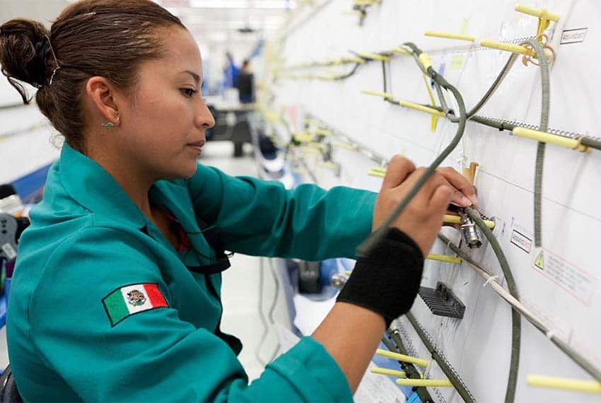 woman working in Mexican factory