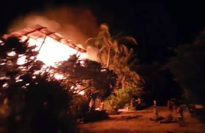 Fire in Holbox, Quintana Roo