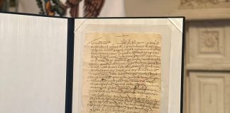 Letter written by Hernan Cortes, stolen from Mexico National Archives and returned to Mexico