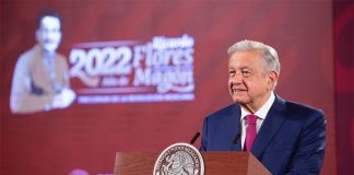 The president at his Wednesday morning conference.