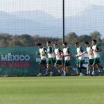 El Tri team members jog at a training session on Saturday.