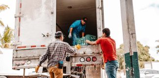 workers loading truck in Mexico