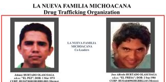 The U.S. announcement singled out the Hurtado brothers as co-leaders of La Nueva Familia Michoacana criminal organization.