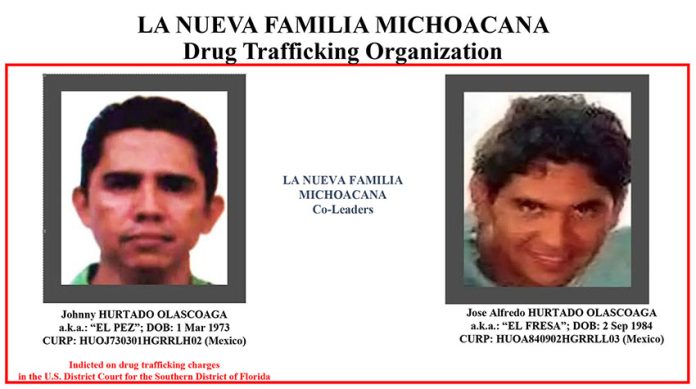 The U.S. announcement singled out the Hurtado brothers as co-leaders of La Nueva Familia Michoacana criminal organization.