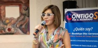 Notary Public Guadalupe Díaz Carranza on the campaign trail.