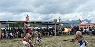 Pelota players compete at the World Nomad Games in October.