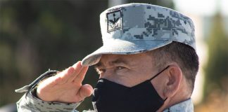 General José Silvestre Urzúa Padilla saluting in military uniform