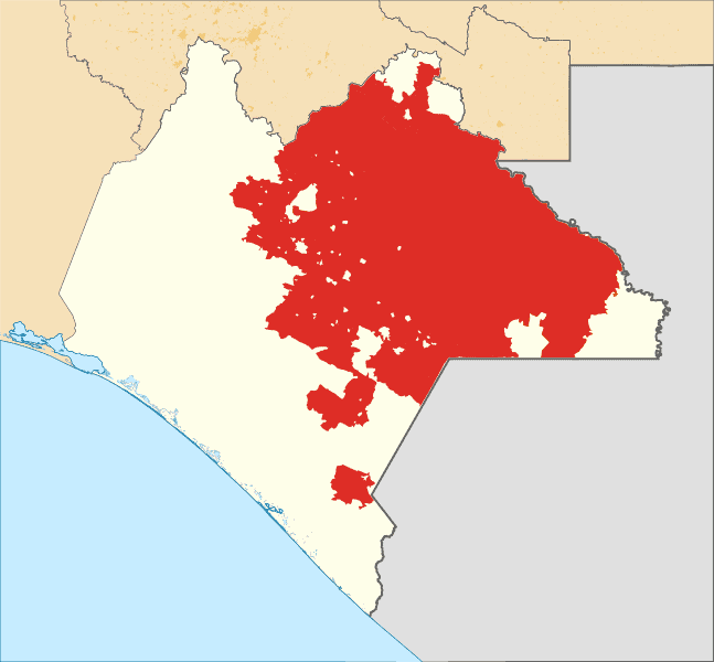 Map of territory claimed by various Zapatista groups