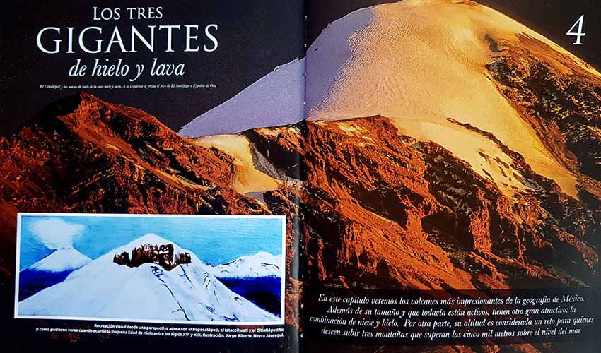 Inside of Volcanoes de Mexico book by Jorge Neyra