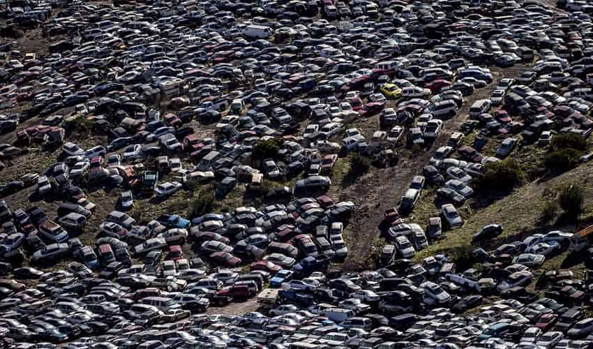 Chocolate car lot in Tijuana in 2018.