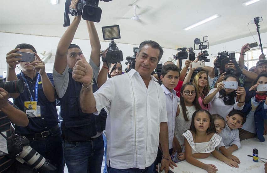 Former governor of Nuevo Leon Jaime Rodriguez voting in 2018 during his run for Mexico's president.