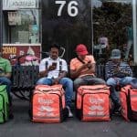 Uber and Rappi delivery drivers in Mexico City