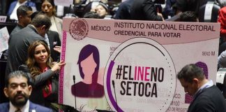Mexico's federal Deputies protest proposed electoral reform in the Lower House of Congress