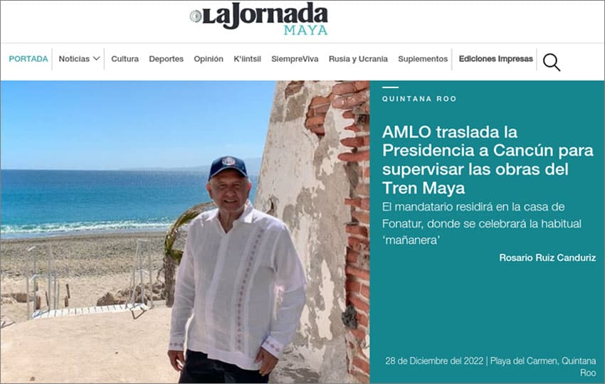 La Jornada Maya's 2022 parody page for Dia de los Inocentes on Dec. 28