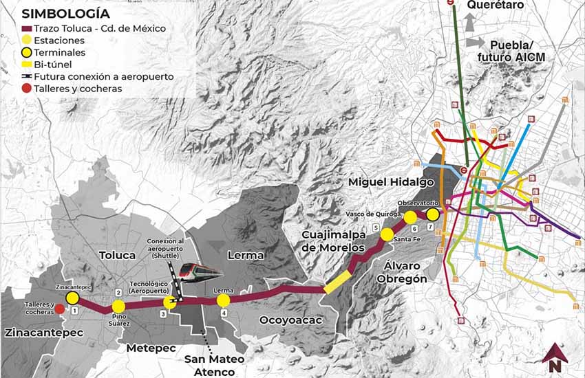 planned Mexico-Toluca interurban train route